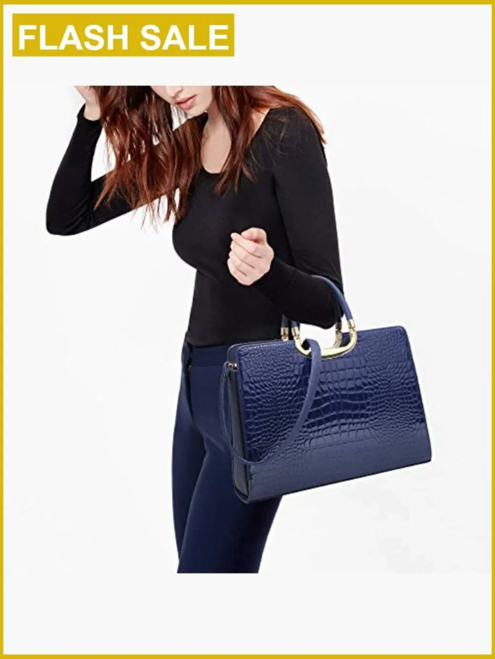 Vegan Leather Satchel Tote with Matching Wristlet, Work Bag